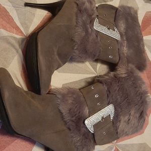 Gray high heel boots whisper